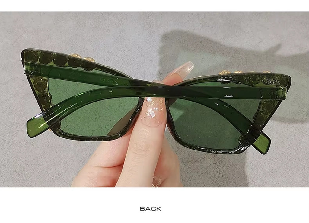 Amora |Rhinestone Cat-Eye PC Sunglasses
