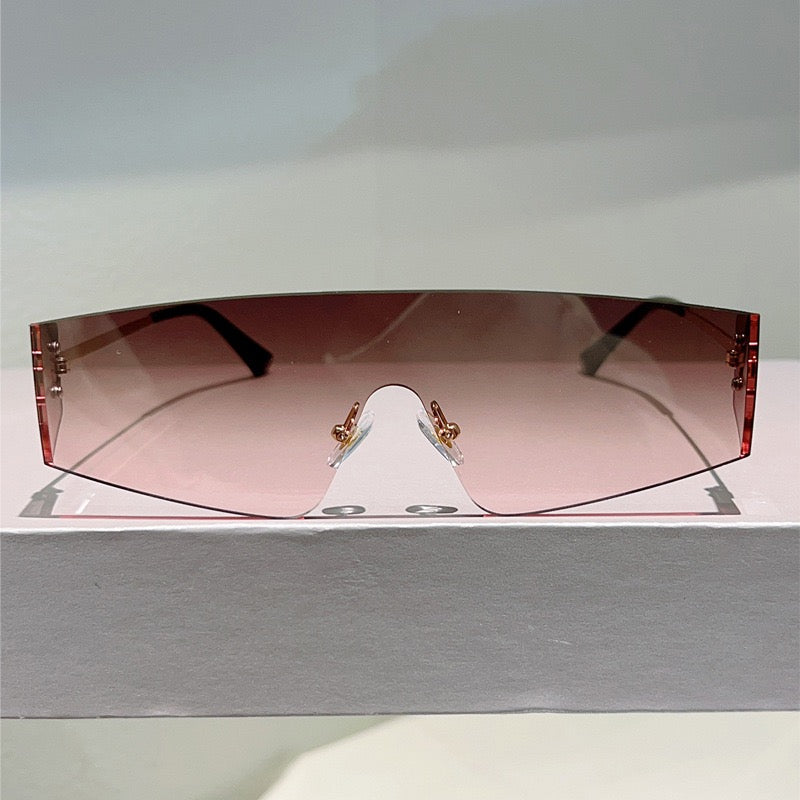 Vector |Futuristic Wraparound Metal Sunglasses
