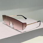 Vector |Futuristic Wraparound Metal Sunglasses