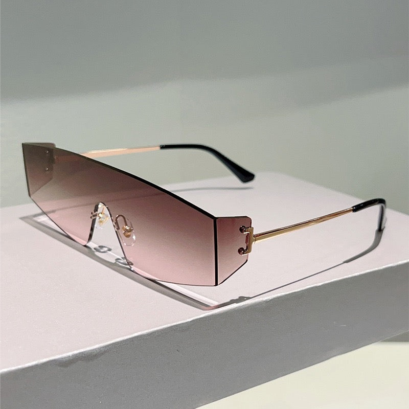 Vector |Futuristic Wraparound Metal Sunglasses