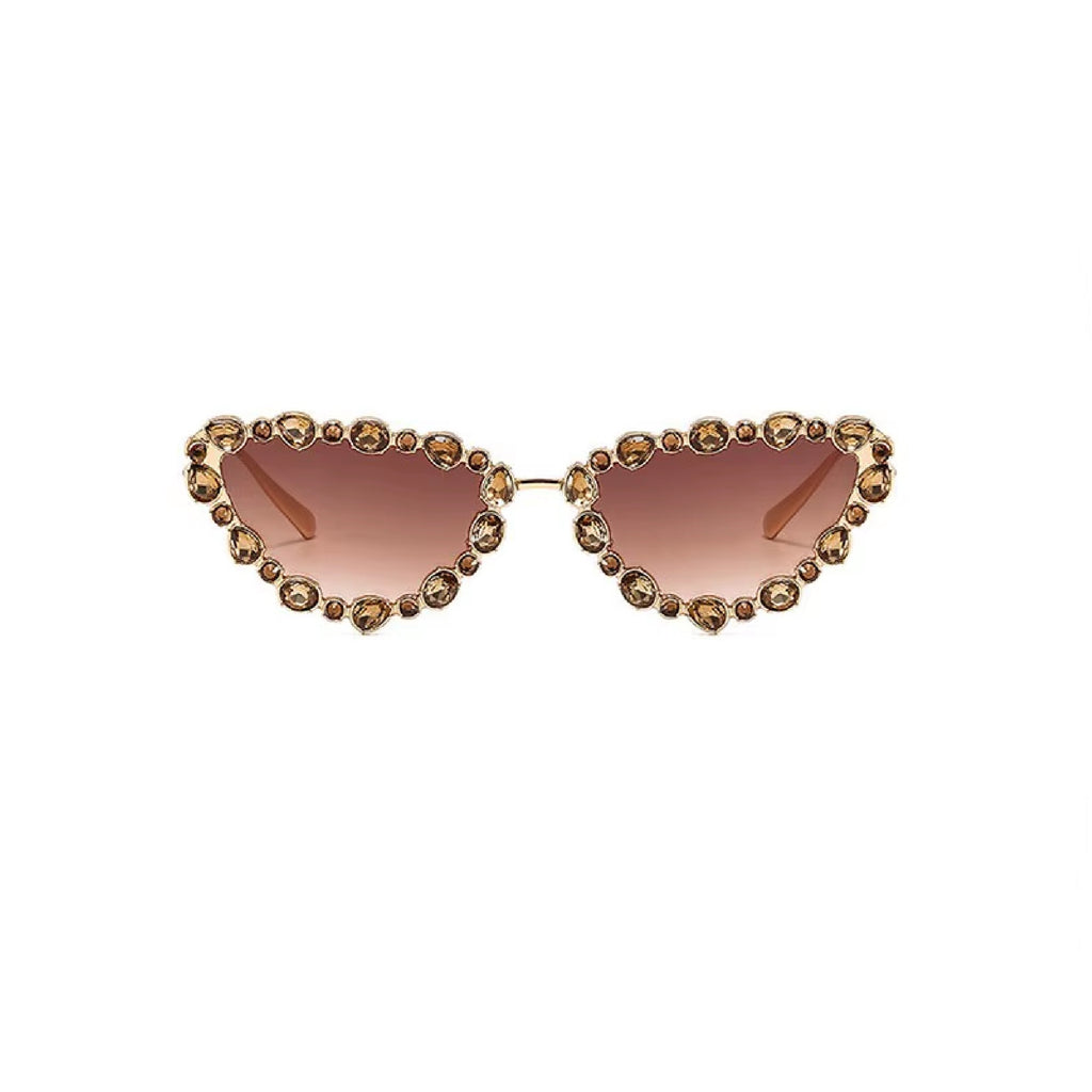 Saphira |Rhinestone Cat-Eye Metal Sunglasses