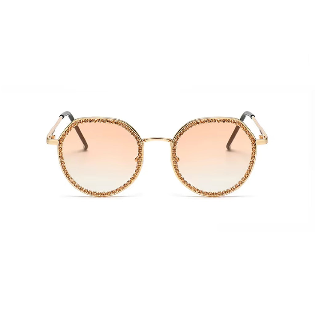 The Lyricist |Rhinestone Round Metal Sunglasses