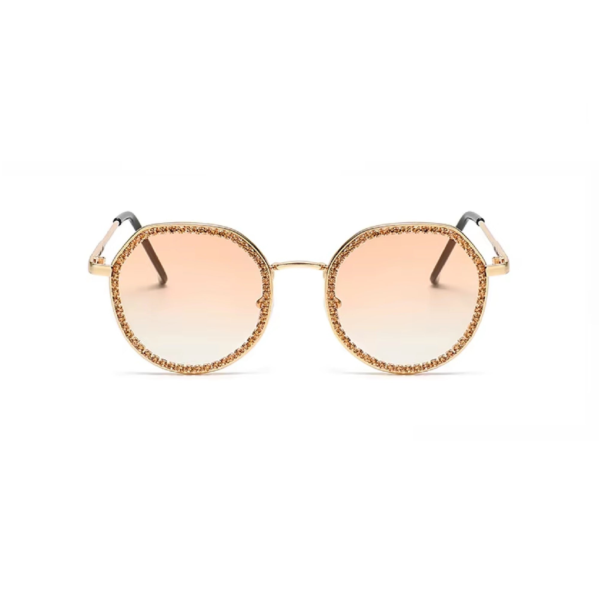 The Lyricist |Rhinestone Round Metal Sunglasses
