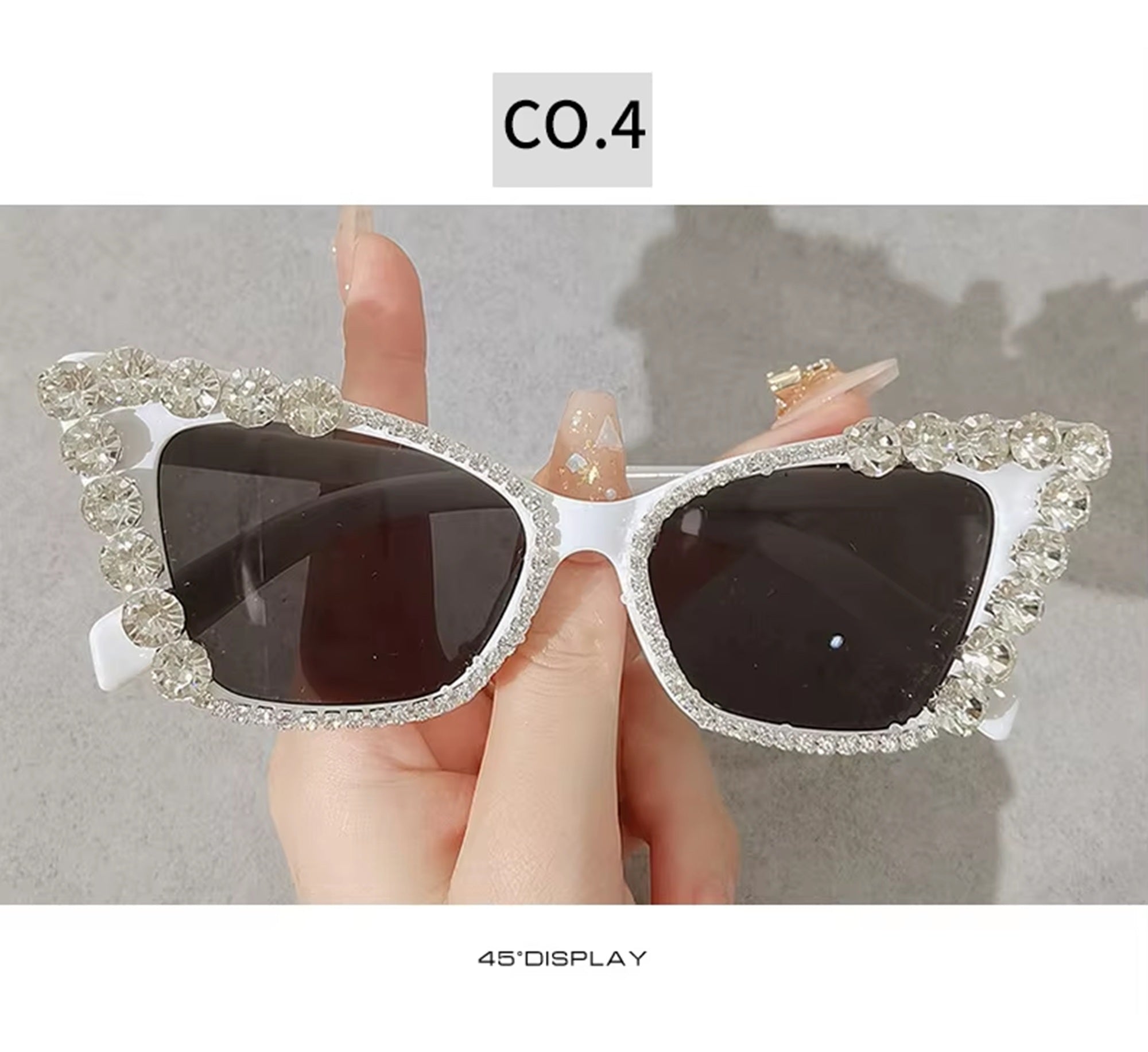 Amora |Rhinestone Cat-Eye PC Sunglasses
