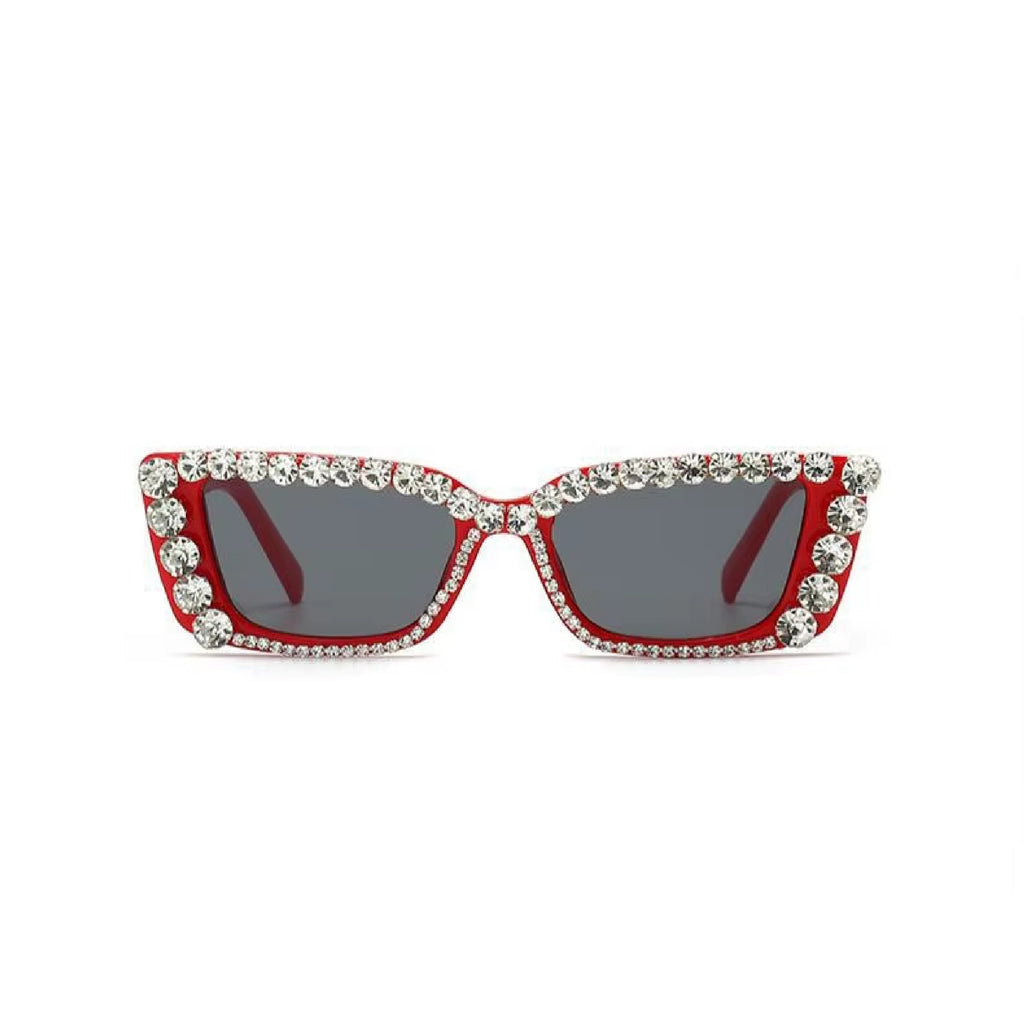 Citrina |Rhinestone Rectangle PC Sunglasses