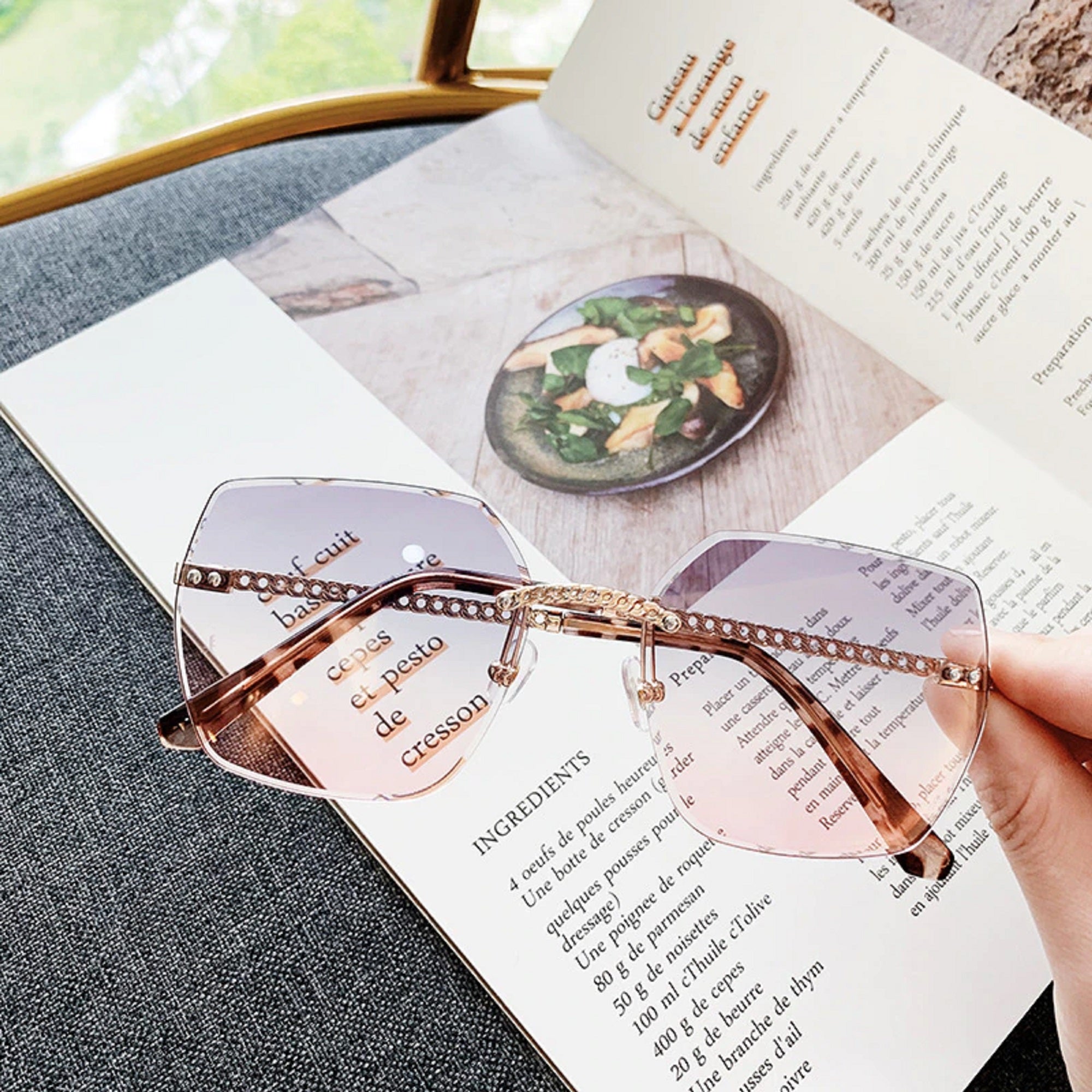 Travertine |Oversized Square PC Sunglasses