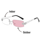 Shift Elio | Photochromic Rectangle Rimless Sunglasses