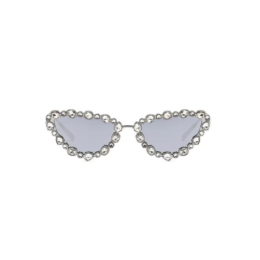 Saphira |Rhinestone Cat-Eye Metal Sunglasses