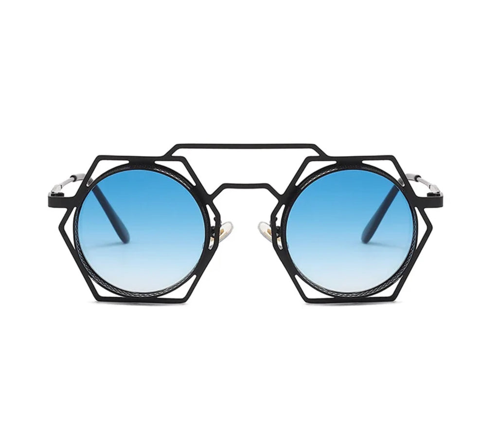 Phaedra |Retro Vintage Round/Hexagonal PC Sunglasses