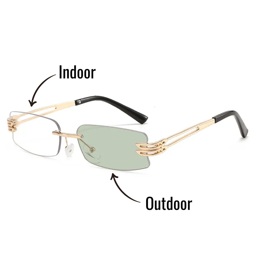 Shift Elio | Photochromic Rectangle Rimless Sunglasses