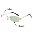 Shift Elio | Photochromic Rectangle Rimless Sunglasses