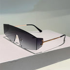 Vector |Futuristic Wraparound Metal Sunglasses