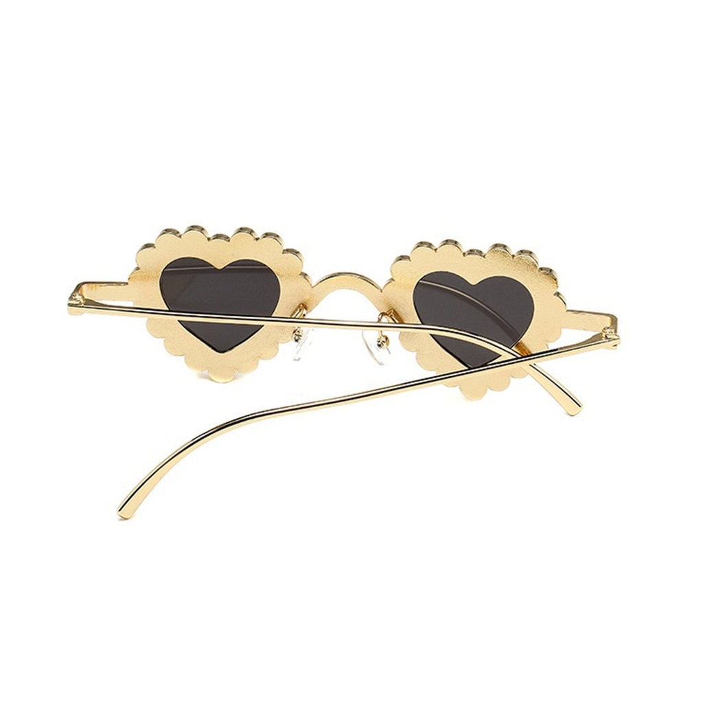 Zirona |Rhinestone Heart Metal Sunglasses