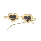 Zirona |Rhinestone Heart Metal Sunglasses