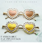 Zirona |Rhinestone Heart Metal Sunglasses