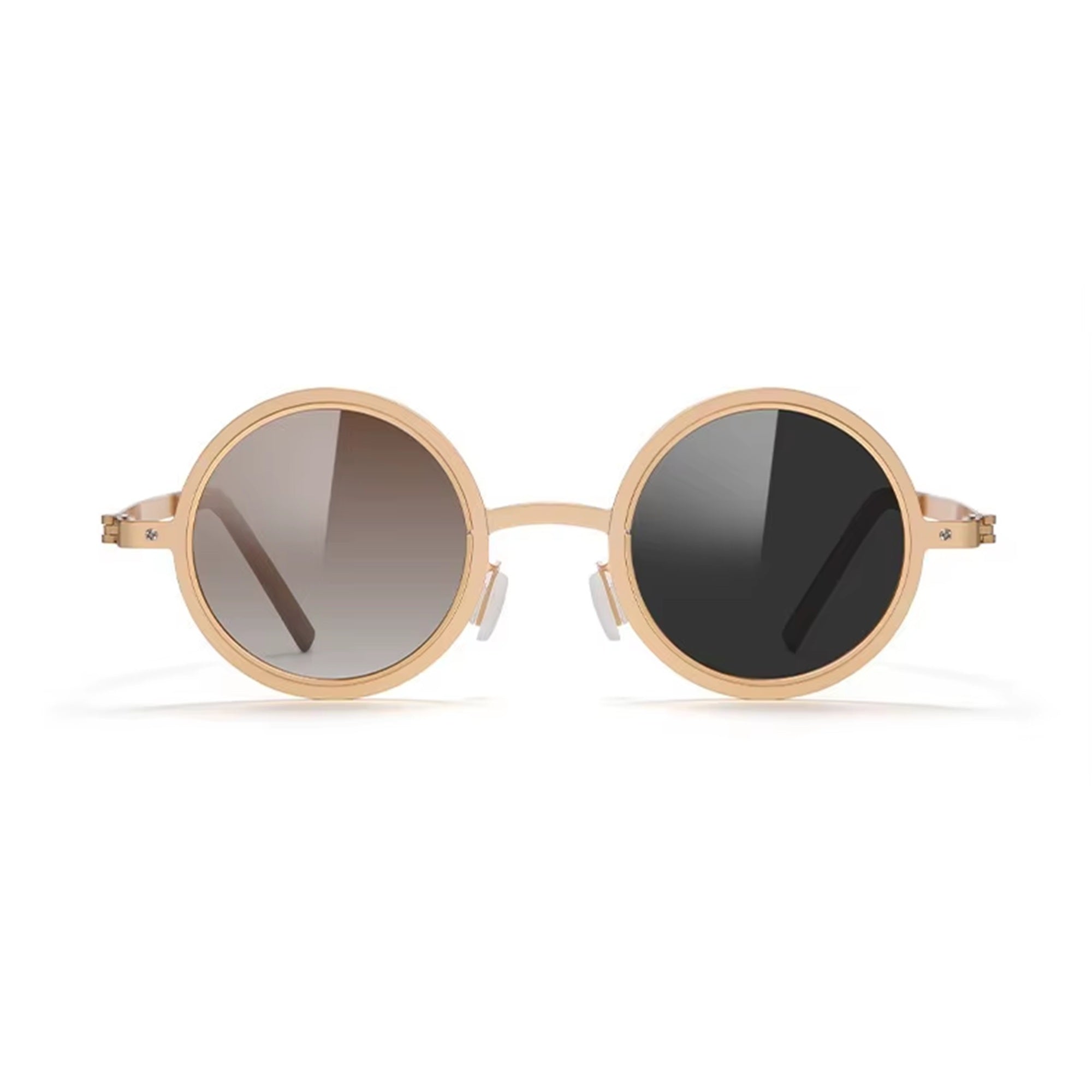 Citrine |Adjustable Tint Round Metal Sunglasses