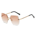 Travertine | Oversized Square Metal Sunglasses