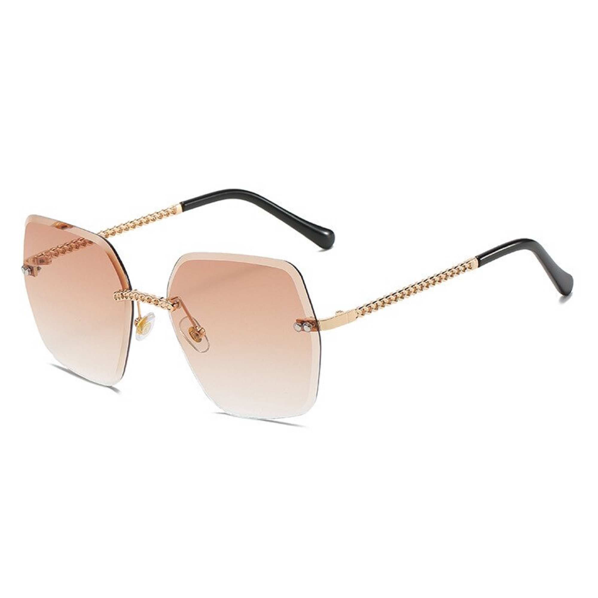 Travertine | Oversized Square Metal Sunglasses