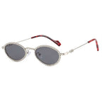 Diamora | Rhinestone Oval Acetate Sunglasses