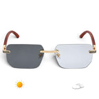 Shift Sora | Photochromic Rectangle Rimless Sunglasses