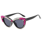 Garnexa | Rhinestone Cat-Eye Acetate Sunglasses