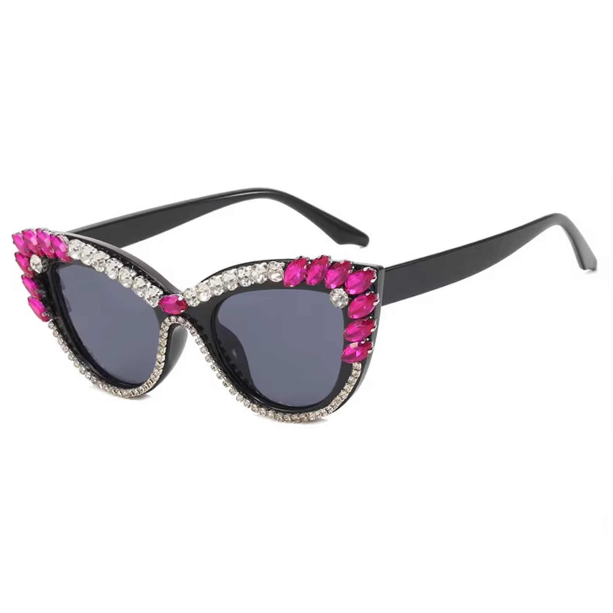 Garnexa | Rhinestone Cat-Eye Acetate Sunglasses