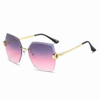 Obsidian | Oversized Hexagonal Metal Sunglasses