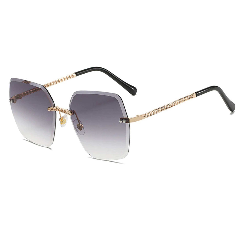 Travertine | Oversized Square Metal Sunglasses