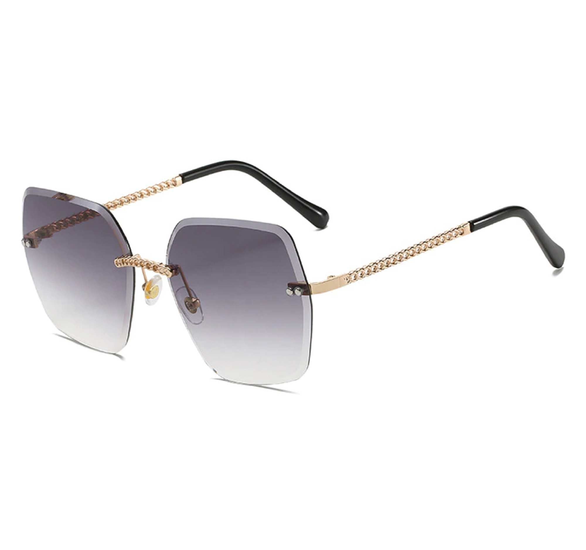 Travertine | Oversized Square Metal Sunglasses