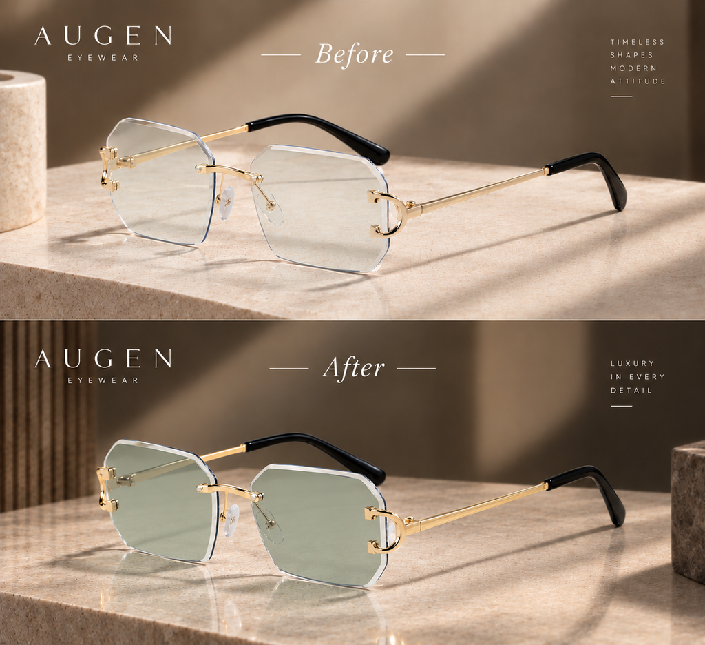 Shift Varen | Photochromic Rectangle Rimless Sunglasses