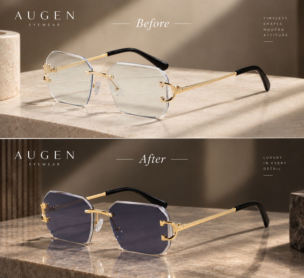 Shift Varen | Photochromic Rectangle Rimless Sunglasses