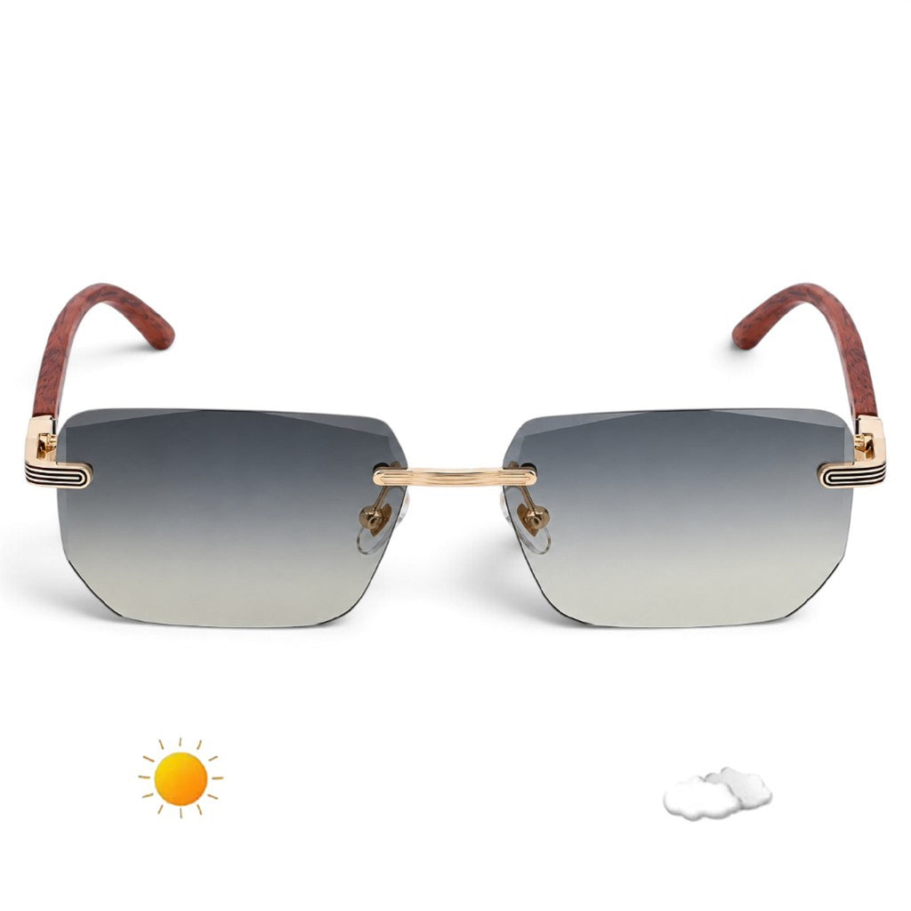 Shift Sora | Photochromic Rectangle Rimless Sunglasses