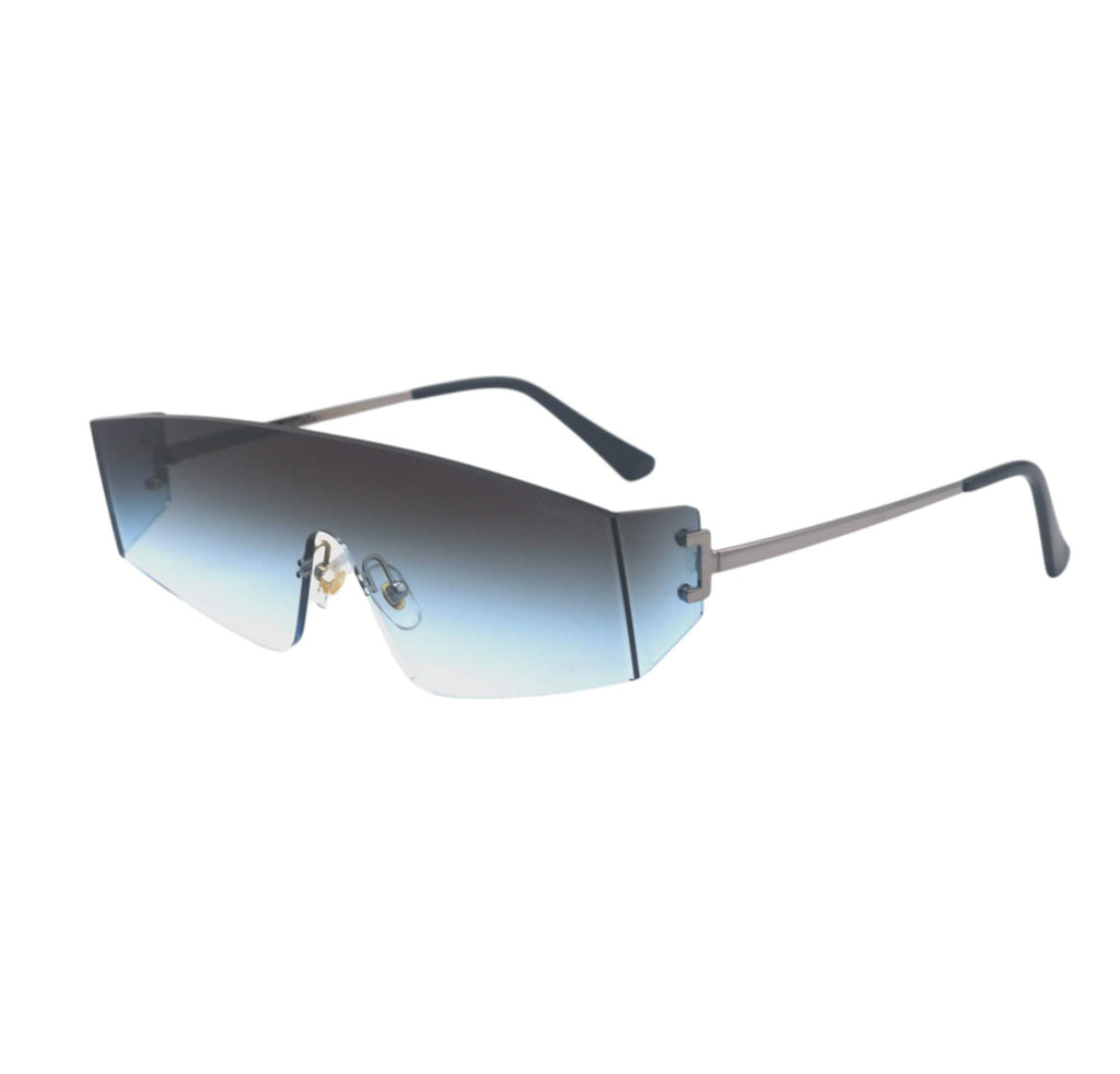 Vector | Futuristic Wraparound Metal Sunglasses