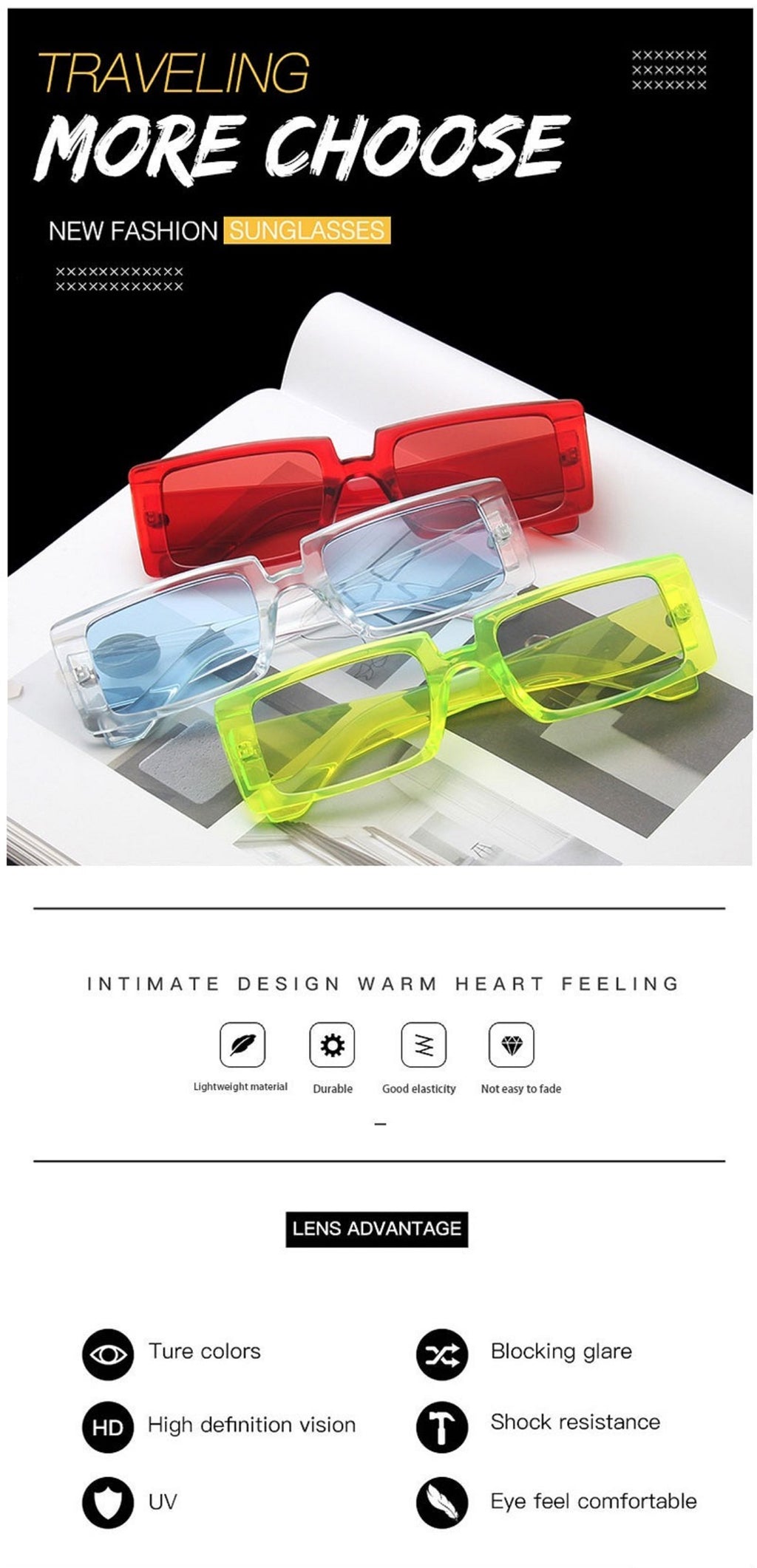 Sienna Glow |Classic Rectangle PC Sunglasses