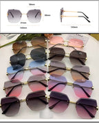 Obsidian |Oversized Hexagonal Metal Sunglasses
