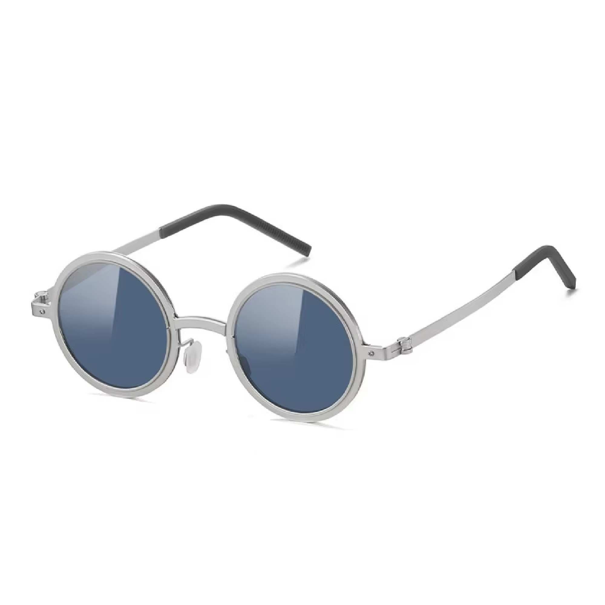 Citrine | Adjustable Tint Round Metal Sunglasses