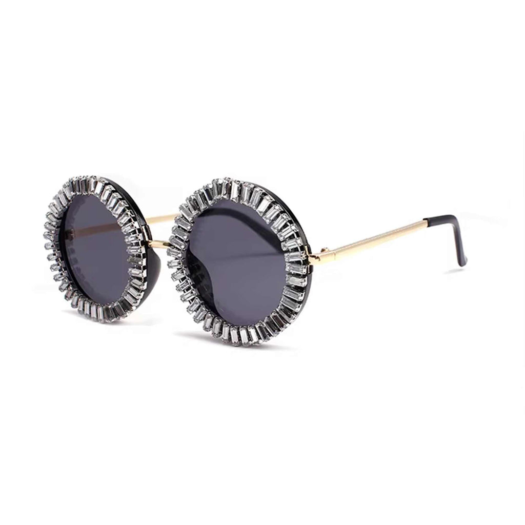 Opalya | Rhinestone Round Acetate Sunglasses