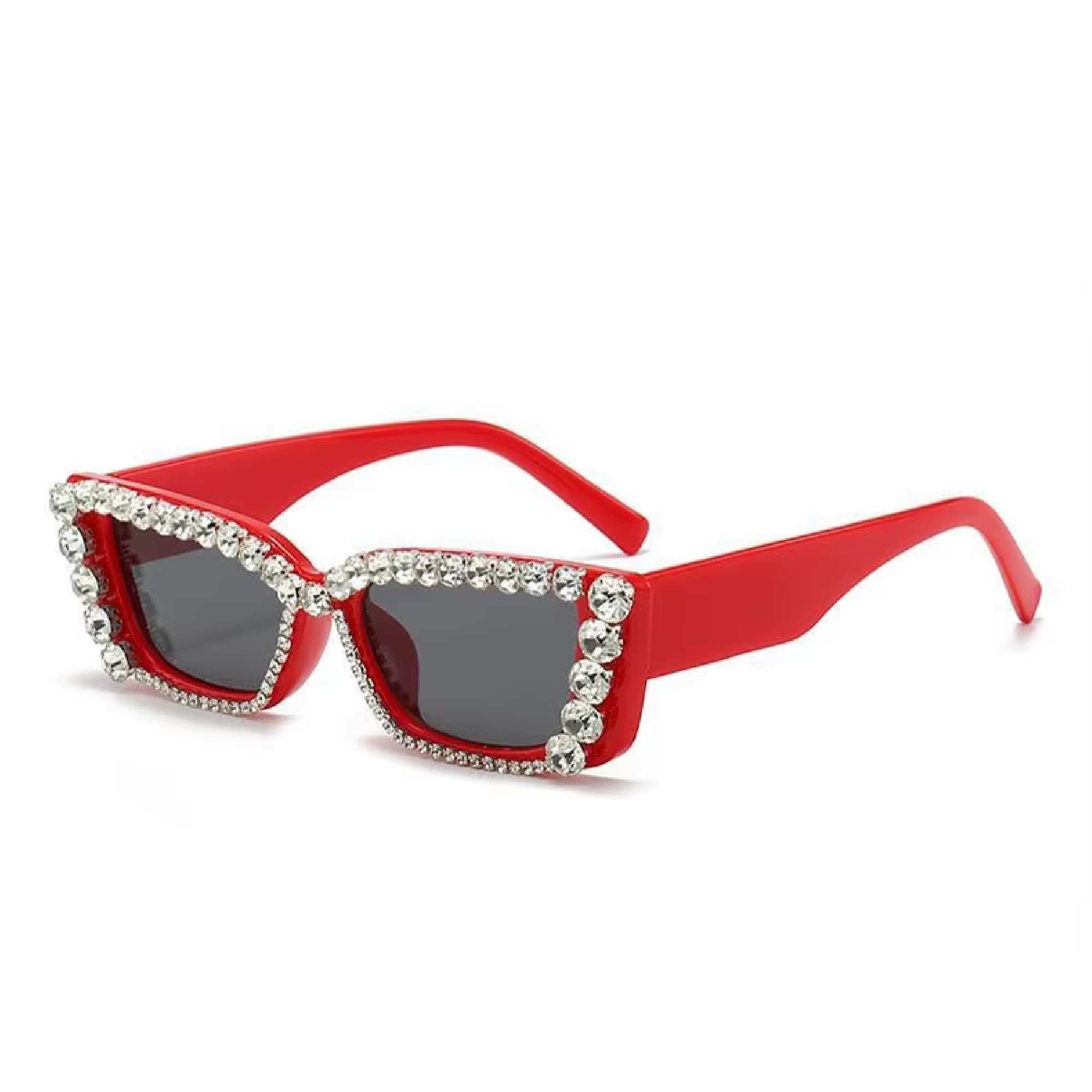 Citrina | Rhinestone Rectangle Acetate Sunglasses