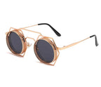 Phaedra | Retro Vintage Round Hexagonal Metal Sunglasses