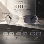 Shift Varen | Photochromic Rectangle Rimless Sunglasses