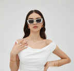 Citrina |Rhinestone Rectangle PC Sunglasses