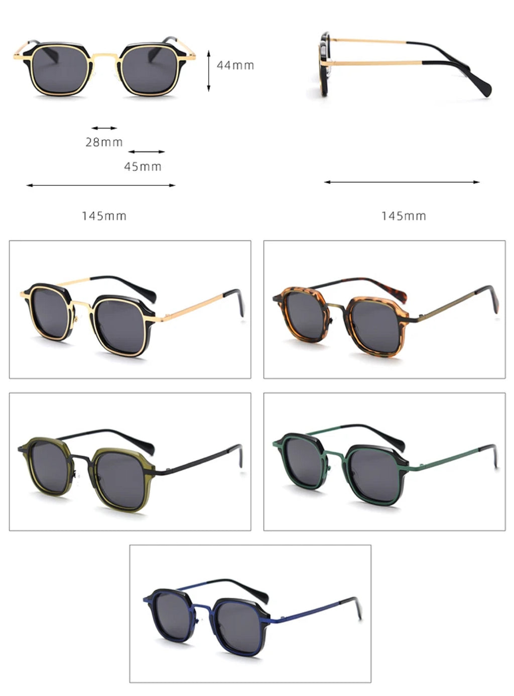 Oslo |Classic Square Metal Sunglasses