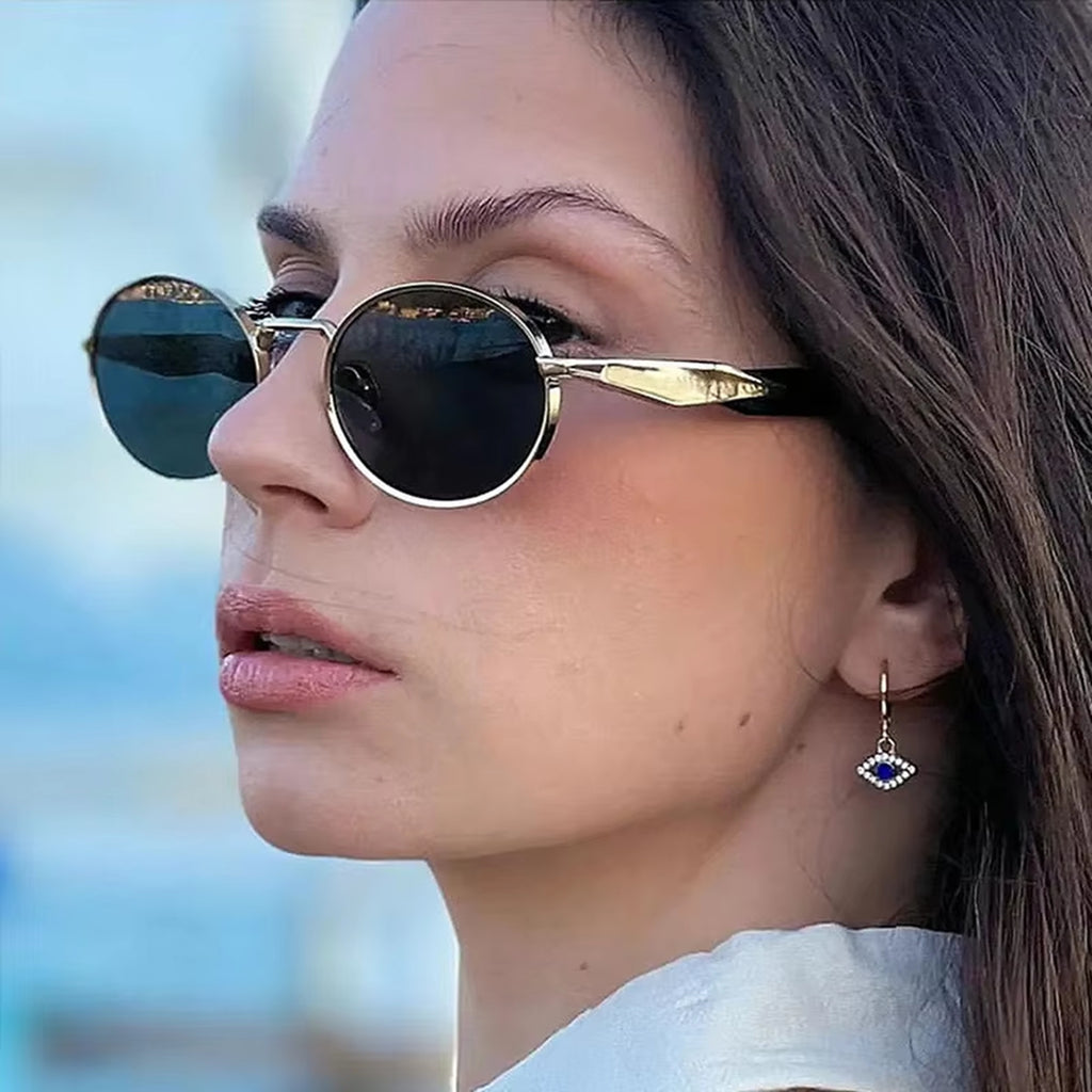 Continuum |Classic Oval Metal Sunglasses