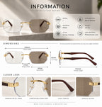 Shift Arden | Photochromic Rectangle Rimless Sunglasses