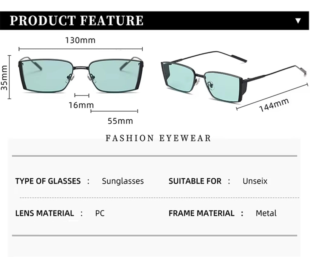 The Visionary |Classic Rectangle Metal Sunglasses