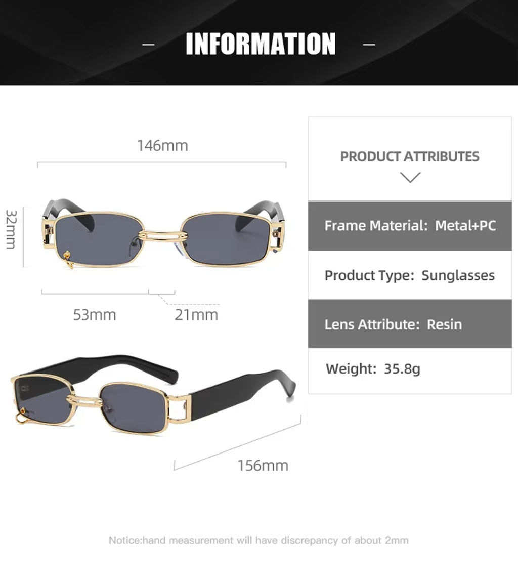 Axiom |Fashion Rectangle Metal Sunglasses