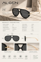 Zayden | Classic Oversized Aviator Metal & PC Sunglasses