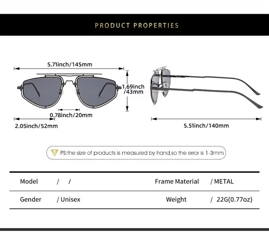 Dakota |Futuristic Navigator Metal Sunglasses