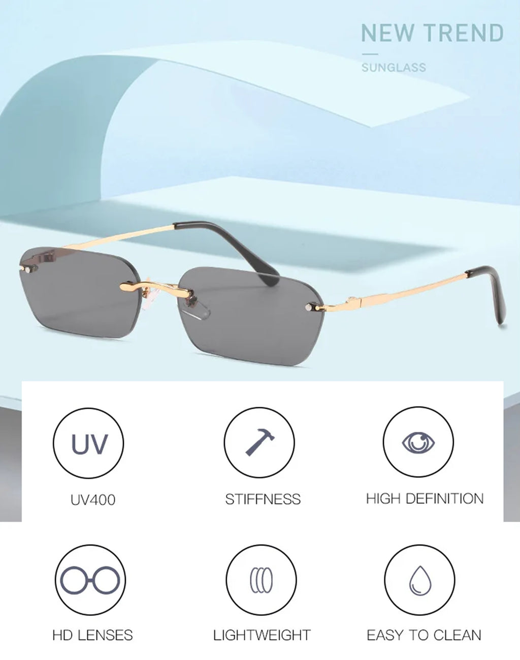 The Realist |Classic Rectangle PC Sunglasses