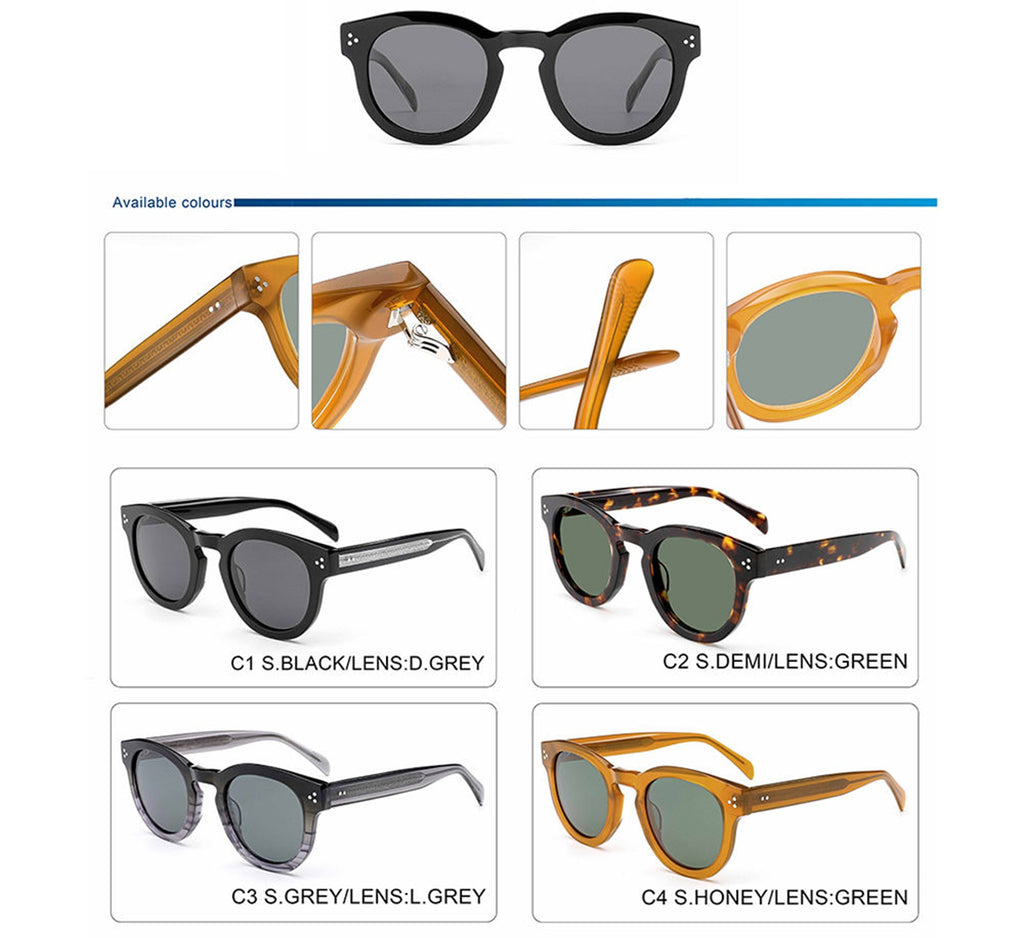 Lucent |Classic Round Acetate Sunglasses